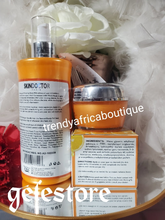 3pcs. New Banga from Z.D.L Skin Doctor paris skin firming and whitening body lotion, face cream  & exfoliating shower gel ENHANCED with essential oil  1000ml Shower gel