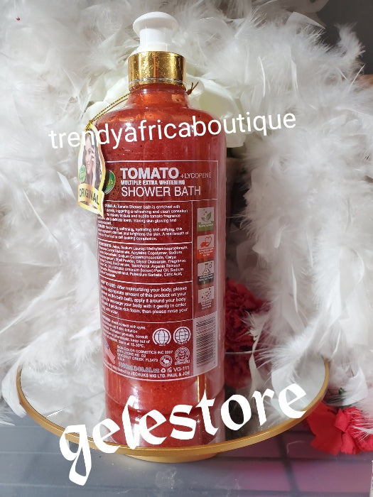 2pcs: VeetGold tomato + Lycopene shower gel spf 30 plus whitening tomato foaming face wash 100% natural organic formula. 200g x 1 & price is for the 2