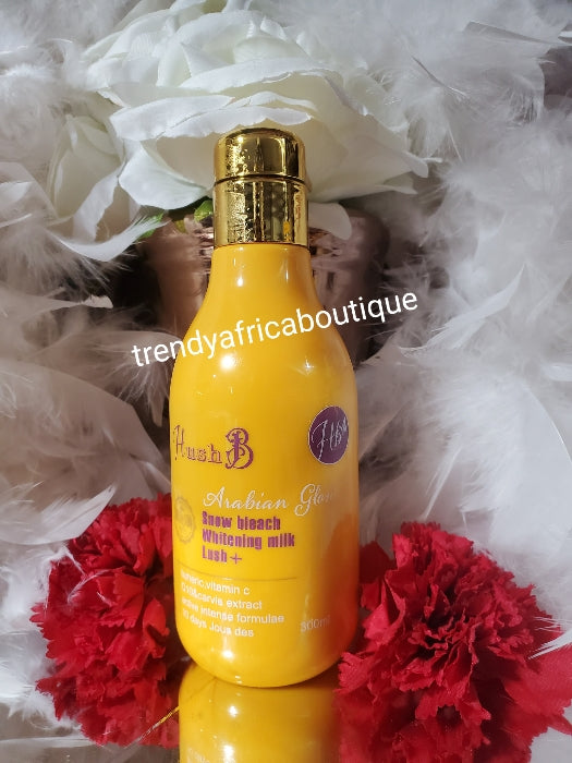 New products alert: Hush B ARABIAN GLOW snow bleaching body lotion.  Turmeric oil, Q10, caviar extracts formula 300mlx 1. Results in 10 days