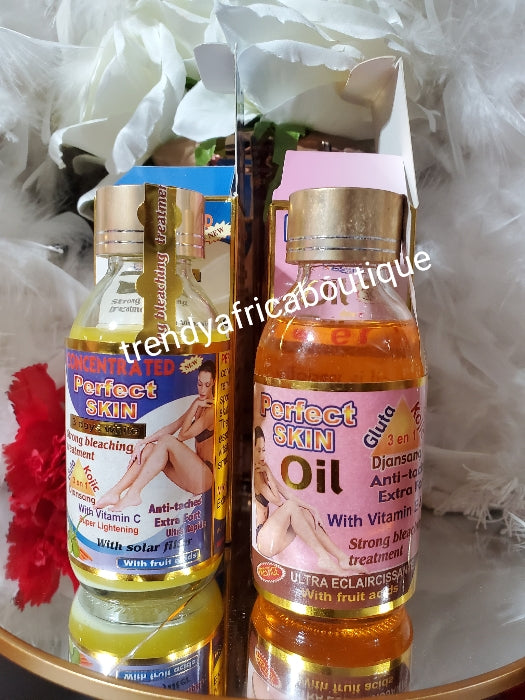 2pcs, Concentrated Perfect skin bleaching oils with fruits acids and vitamins E & C, xtra strong treatment anti spots, blemise remover serum/oil. Formulated with ingredients to target skin imperfectio)