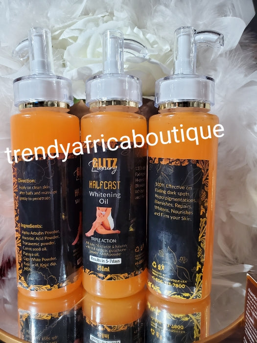 2pcs. RICH AUNTY HALFCAST MOLATO SOAP & Half cast Oil: Newly Improved Glitzluxury 10-D POWER Oshaprapra. Molato halfsoap & Glitzluxury halfcast oil. Whitens, Repair, moisturizing💪🔥💪 600g soapx 1 , 250ml oilx 1