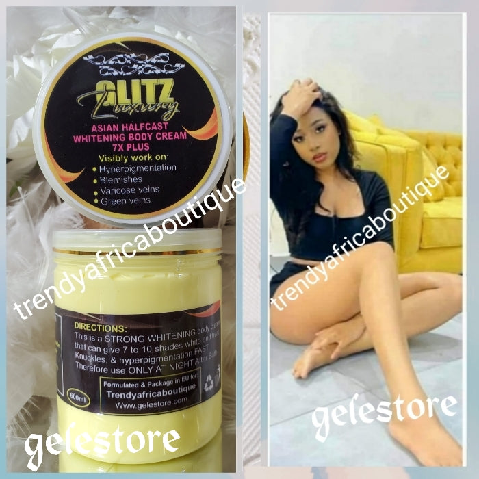 Breaking NEWS!!🔥 3pc. BANGA Glitzluxury Asian Halfcast whitening body cream 7X PLUS. 500g x 1 & halfcast oil 100ml, & our RICH AUNTY MOLATO WHITENING SOAP!! FAST ACTION AGAINST Hyperpigmentation, dark knuckles, green veins 👌