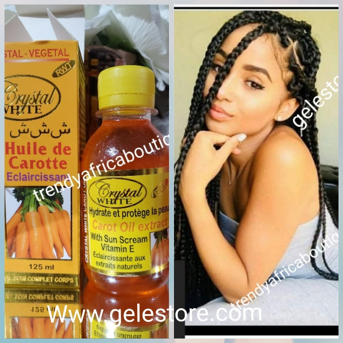 RWT Crystal White carrot oil. Skin lightening witj sun scree and vitamin E. 125mlx 1. QUICK SOLUTION