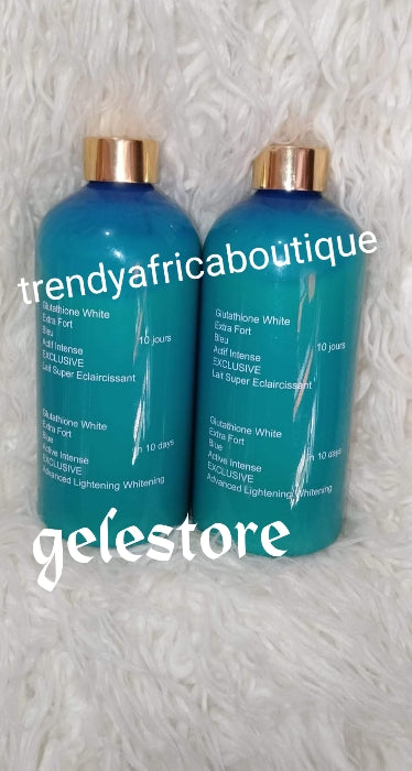 Perfect combo: Glutathion white Extra stronge blue, exclusive Active intemse exclusive intense whitening body milk, face cream & Exfoliating 5 days whitening bae soap