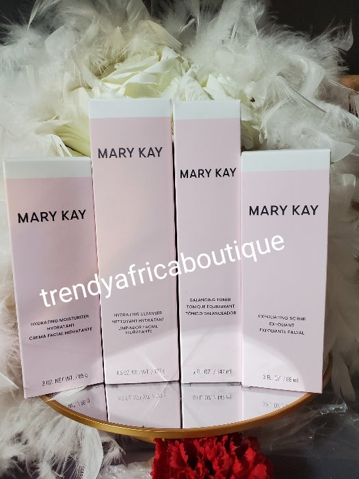 4pcs set! GOOD BYE TO DRY SKIN: Mary Kay hydrating regime for normal to dry skin. Facial scrub, face toner, face exfoliating scrub & face cream. 💯 AUTHENTIC