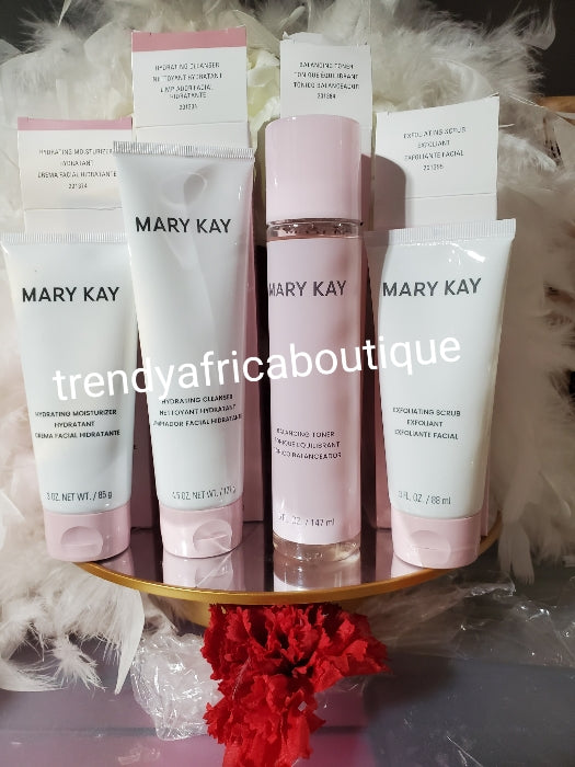 4pcs set! GOOD BYE TO DRY SKIN: Mary Kay hydrating regime for normal to dry skin. Facial scrub, face toner, face exfoliating scrub & face cream. 💯 AUTHENTIC