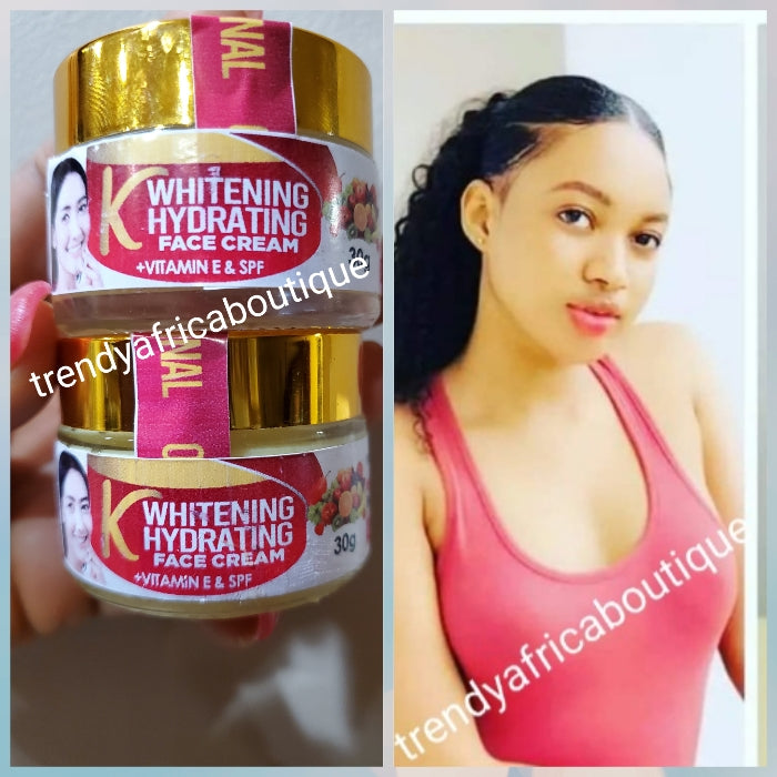 X 3 jar sale: Another Banga, K-whitening hydrating face cream with vitamin E, C, glutathione, alpha arbutin, beta carotene oil, honey & AHA. 30g x 1 strong whitening & sun burn remover  Face cream anti hyperpigmentation. Spf protection