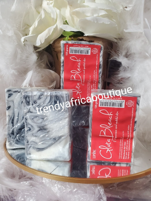 X 2 bar soap. LUMINE Gluta Bleaching soap. Natural skin lightening and fairness soap. 135g x 2