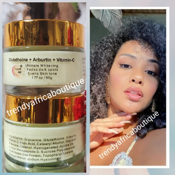 Another banga face cream: Clear All Glutathion +Arbutin + vitamin C ultimate whiteningn face cream. For Even skin tone. 50g x 1