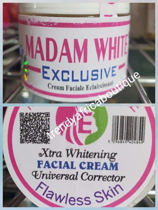 ORIGINAL!! 4pcs set: Madam white Exclusive flawless skin set; whitening, brightening  Body Lotion 250ml, serum 60ml& face cream 60g and shower gel 500ml.