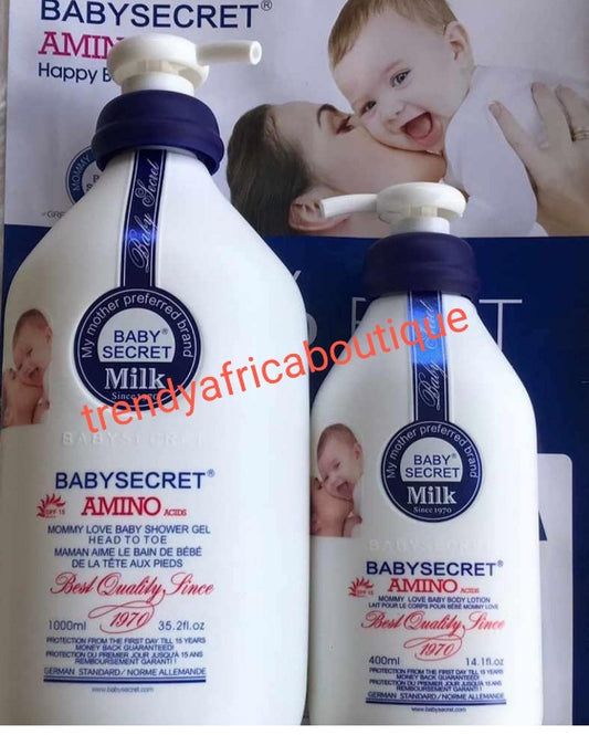 2pcs set: Baby secret Amino acid baby body lotion and shower gel. Protects baby skin from Birth. 💯 Satisfaction