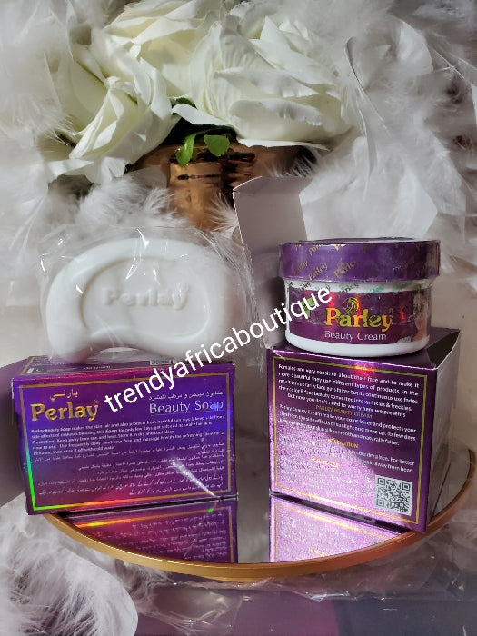 2pcs. Parley Beauty soap & Parley beauty face cream in a cup (purple jar) 10 problems, 1 solution. Fights facial blemises, keep your face soft and glowing 50g jar x1. Makes your skin fairer and protect your skin. Anti acne and dark spots