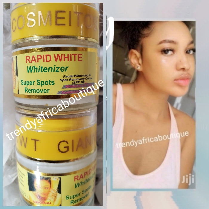 Another bangar!! 1 jar sale RWT Rapid white whitenizer super spots remover face cream. Facial whitening spf 15. Anti-aging, anti black spots and sunburn. With carrot oil, aloe, Arbutin, vit. A, Ginsang, vit. C👌