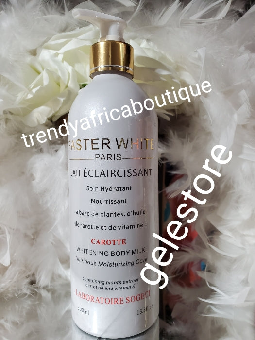 2pcs. Set: Faster White Paris CAROTTE whitening & Repair  body lotion & Crystal white lightening glycerin. Anti aging flawless healthy complexion. 500ml lotion & hydroquinone FREE!!