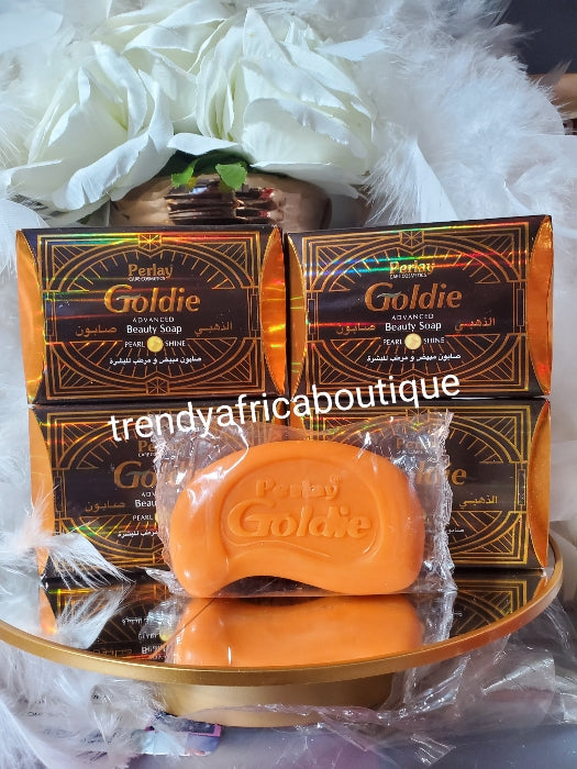 X 3 soap Perlay Goldie advanced beauty soap of Pakistan skin whitening soap Pearl shine. 10 problems 1 solution. With alpha arbutin, kojic acid, Vitamin B. 100% satisfaction (Copy)