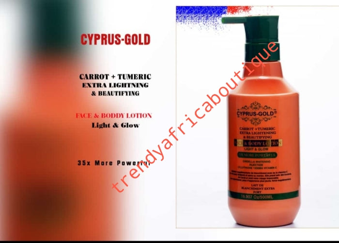 2pcs Banga: Cyprus-gold Carrot + Turmeric Extra lightening & beautifying body lotion with cindella whitening INJ. & exfoliating shower gel👌👌