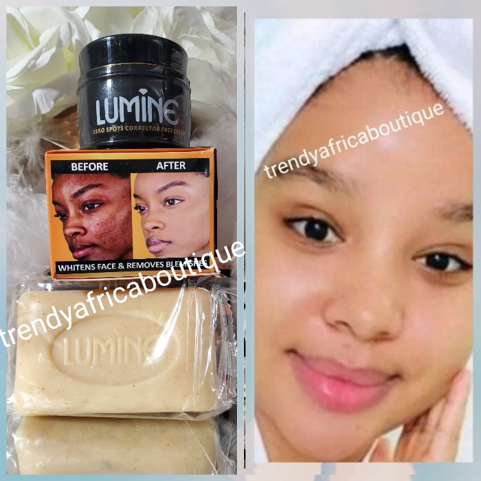 2pcs. Lumine half-cast face & body dark spots corrector half cast face cream and soap. Super brightening of dark areas