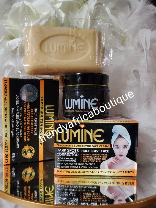 2pcs. Lumine half-cast face & body dark spots corrector half cast face cream and soap. Super brightening of dark areas