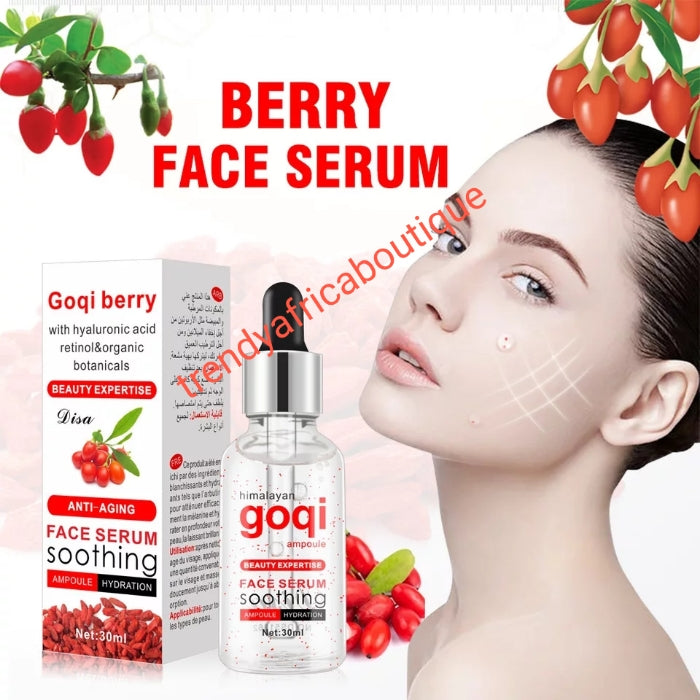 X 1 bottle Goji Berry anti-aging face soothing, hydrating, anti wrinkle face Serum, Formulated with hyaluronic acid, retinol etc. For all skin types