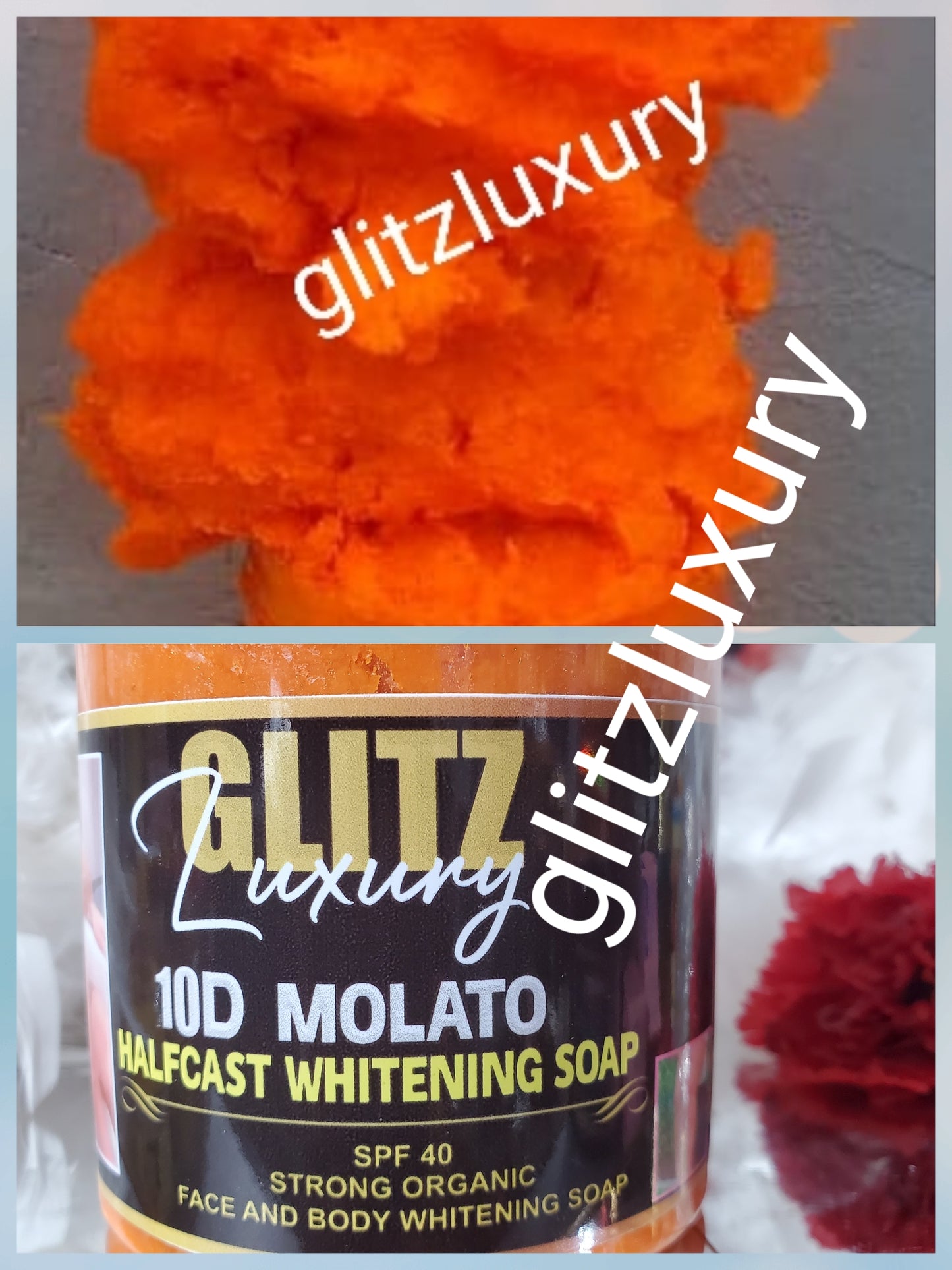 RICH AUNTY 10D (Newly improved) Oshaprapra GlitzLuxery molato half-cast whitening & Treatment body Soap👌👌. Strong Organic Formula. Clears Knuckles, stretch marks & more. 600g jar. Buy more and save!!!