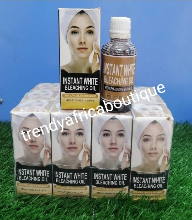 BACK IN STOCK!!! Instant white bleaching serum/oil. 50ml x 1 removes dark spots & patches, anti ageing formula. Mix into lotion. Formulated with arbutin + Niacinamide