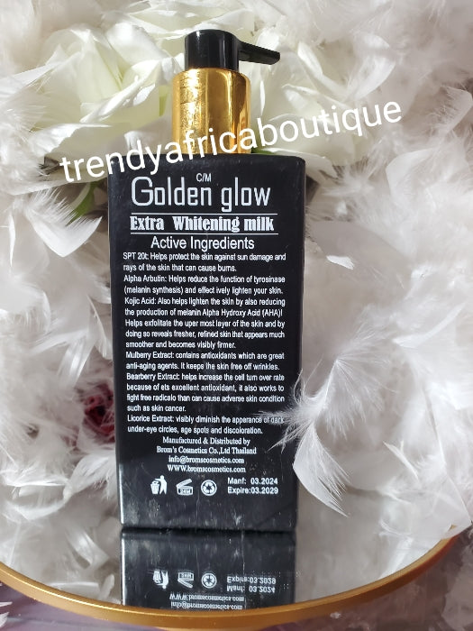 Another Banga; Golden Glow Active white plus Gluta. Xtra Whitening face & body lotion spf 20.👌 500ml x 1 bottle HYDROQUINOUN free