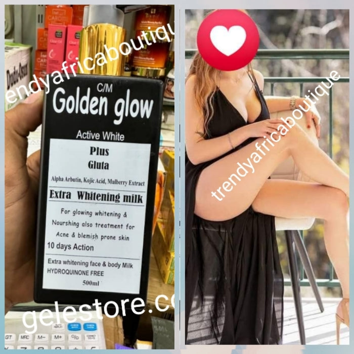 Another Banga; Golden Glow Active white plus Gluta. Xtra Whitening face & body lotion spf 20.👌 500ml x 1 bottle HYDROQUINOUN free