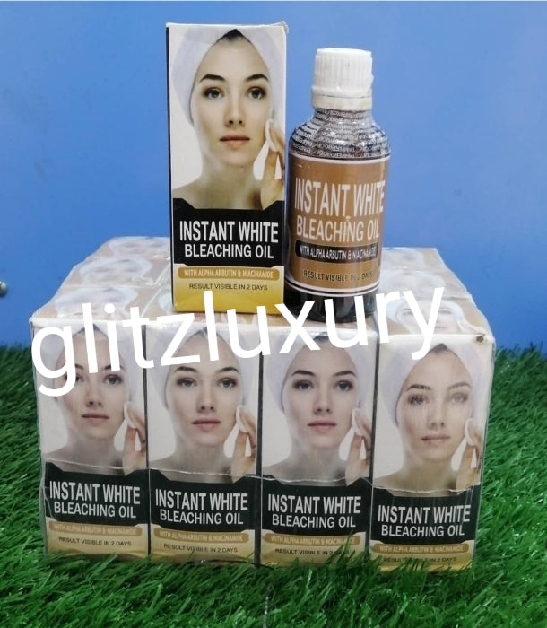 BACK IN STOCK!!! Instant white bleaching serum/oil. 50ml x 1 removes dark spots & patches, anti ageing formula. Mix into lotion. Formulated with arbutin + Niacinamide