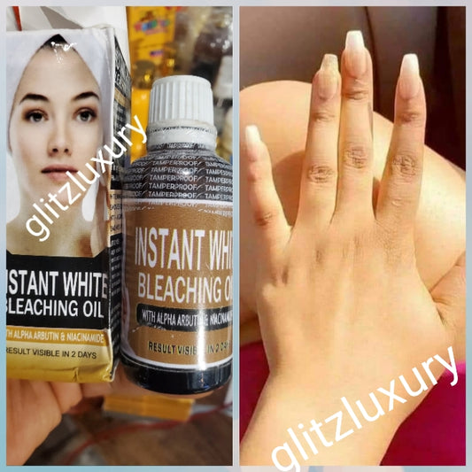 BACK IN STOCK!!! Instant white bleaching serum/oil. 50ml x 1 removes dark spots & patches, anti ageing formula. Mix into lotion. Formulated with arbutin + Niacinamide