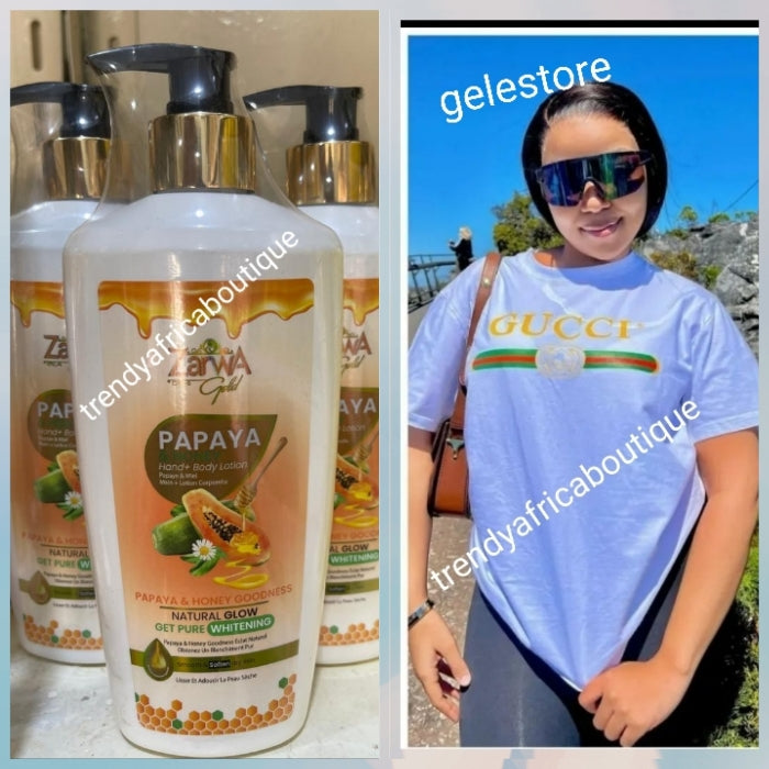 Another Bangar!! Zarwa Gold Papaya & Honey goodness Natural glow & pure whitening body lotion with Niacinamide, Papaya extracts, Licorice, natural honey & more 400ml x 1