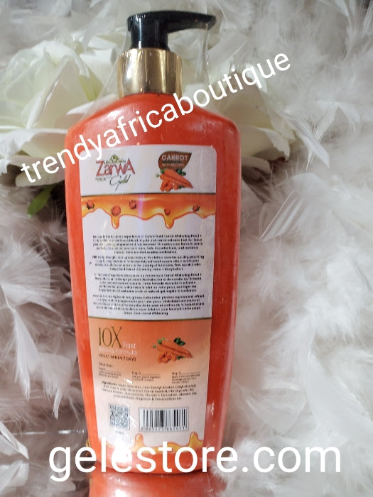 Another Bangar!! Zarwa Gold CARROT WHITENING body lotion. 7 days action. Get pure skin whitening with carrot goodness natural glow. 400ml x 1