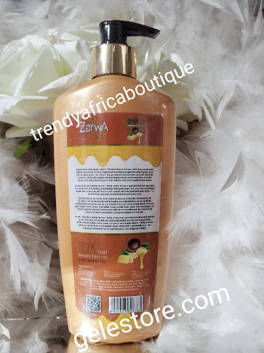 Another Bangar!! Zarwa Gold pure Shea butter body lotion. Intensive Shea Glow with pure shea butter & vitamin C. 10x fast action in 7 days. Revive dry skin. 400mlx 1