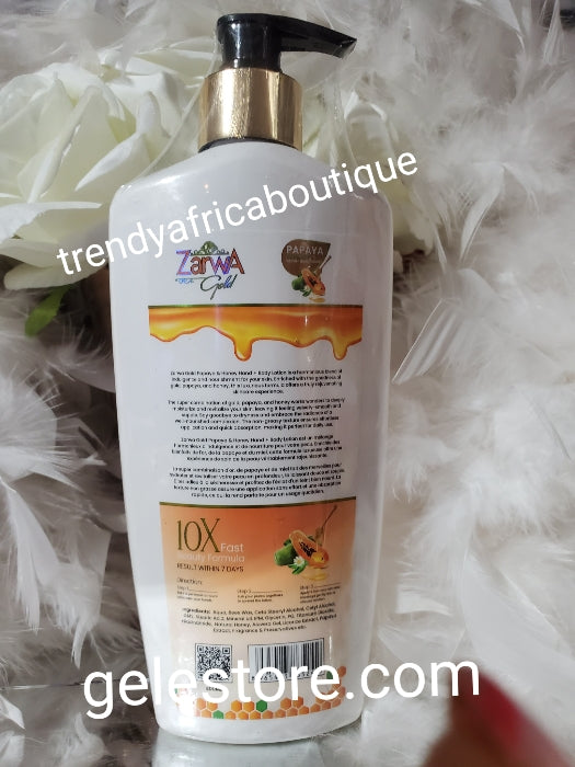 Another Bangar!! Zarwa Gold Papaya & Honey goodness Natural glow & pure whitening body lotion with Niacinamide, Papaya extracts, Licorice, natural honey & more 400ml x 1