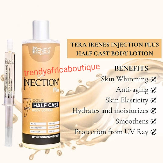 Lait Tera Irene's GOLD HALFCAST Body lotion. 7 days active spf 30  500ml x 1. Retinol, kojic, glutathione etc