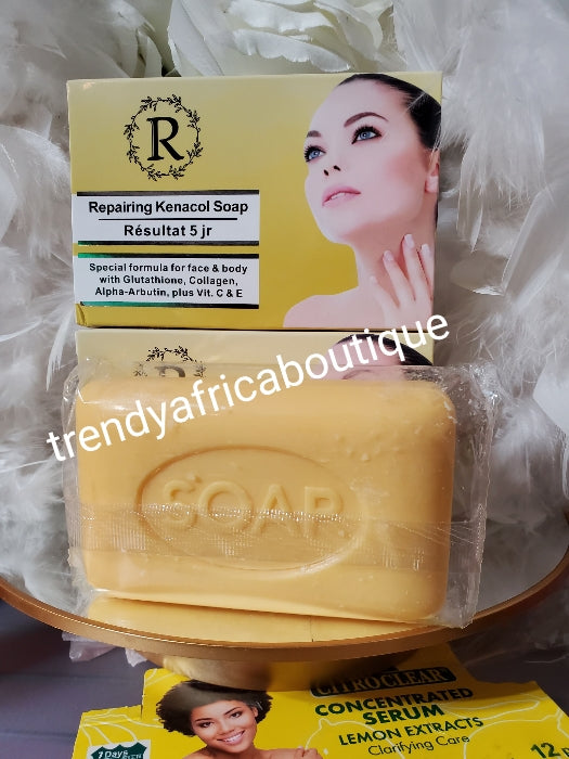 1 soap sale: Kenacol repairing whitening face & body  SOAP. Glutathion, collagen, Arbutin & whitening vitamins 👌👌100% satisfaction. Treat & eliminate scars, discolorations, stretch marks, & sun burn,