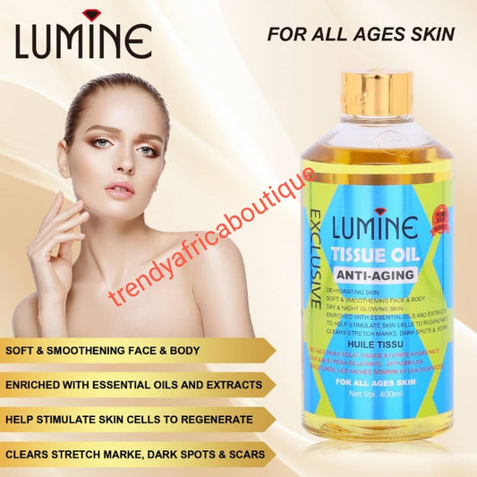 LUMINE anti aging tissue oil. Smoothening and moisturizing  face, body & hair oil  formula. Nourishing oil for all skin types super glowing, anti dark sport, stretch marks, scars. hydrating moisturizing. 300mlx 1