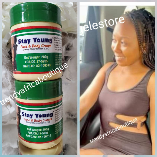 Back in stock: Stay young face and body cream. 200g jar. Made with natural Ingredients. Lighening cream. Authentic