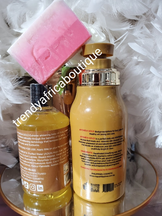 New banga! 3pc set: Japonesa Gold face & body talking lotion, therapy oil and lumine glutathion 3triple whitening soap. 💯 satisfaction. Youthful bright & clear skin