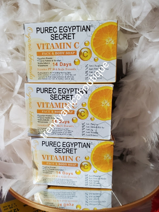 X 2 bar soap Original purec Egyptian secret face & body soap. 14 days Whitening with vitamin C, egyptian powder, filipino powder, 160g x 2