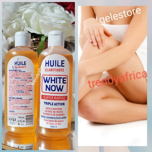 1 bottle sale: ORIGINAL White Now huile Clarifiante super Rapid, triple action serum/oil 125m x 1 bottle. Formulated with beta carotein, fruit acid for all skin types