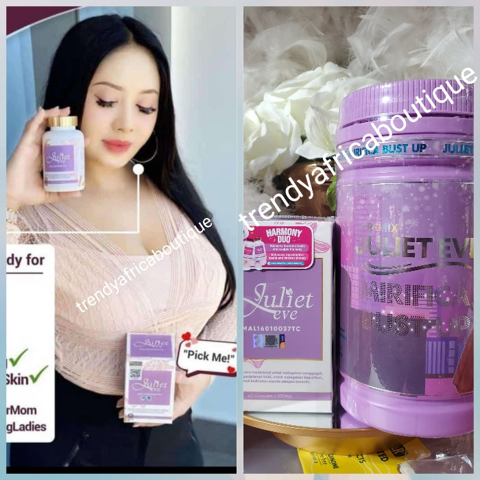 Perfect combo! 2pc duo from Satin Skinz Juliet Eve mirifica BUST UP powder supplements chocolate flavor & Juliet Eve capsules 60/bottle.  Women best friend 👌👌