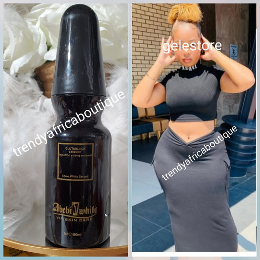 One Bottle Sale! Abebi white Gluta Black 5xxxxx + Snow white serum/oil 140ml. Formulated with Niacinamide, glutathione & AHA. Oshaprapra for tougher skin