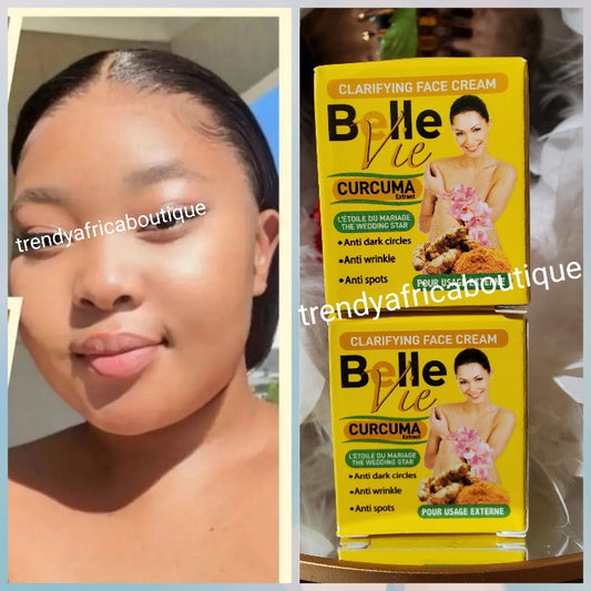 2pcs. New products ALERT: Belle vie RICH Turmeric Extra strong clarifying face cream 50g x 1. Anti dark spots and sun burn 40g x 2