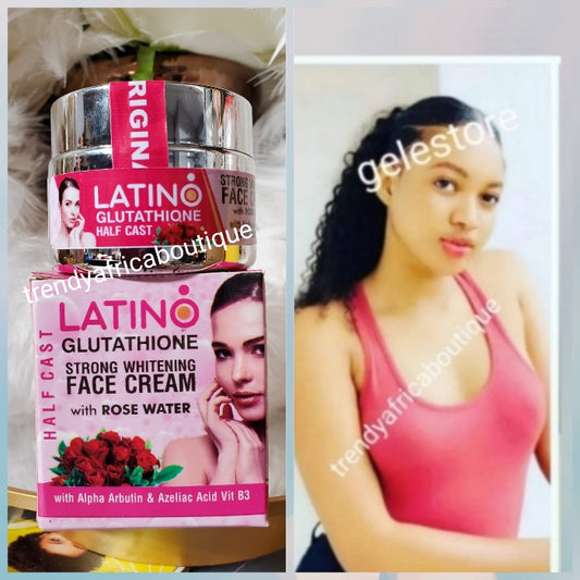 Another Banga! Latino Glutathion halfcast strong whitening face cream with Rose water.  Alpha arbutin, azelaic acid & B12. 50g x 1