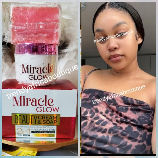 ANOTHER BANGA: Miracle glow Beauty face cream & soap. 2 in 1. Spf 10 Day/Night use. SMALL BUT MIGHT CREAM for all skin types results in 3 to 5 days👌👌 flawless skin with AHA