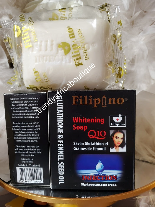 X 1 soap: Filipino whitening soap Q10 glutathion & Fennel seed oil. Cl – Trendy Africa Boutique