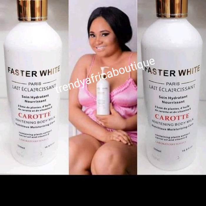 2pcs. Set: Another Banga: faster white paris whitening body lotion with carrote extracts & Faster white Supreme paris  exfoliating luxury shower milk with carotte 7 days action