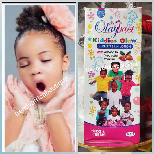 Olaybact kiddies glow for babies 4 months and up. 400ml. Great body lotion for young tender skin.  Enriched with almond oil, shea butter and vitamins