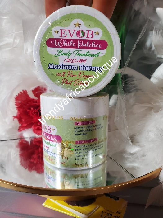 Evob white patches body repair treatment cream. Maximum therapy 💯 organic plant extracts 120g x 1 price is for one jar
