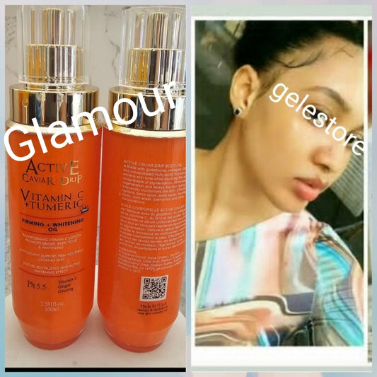 Active Caviar Drip Vitamin C, Ingwer, Ginseng und Kurkuma hautstraffendes und aufhellendes Serum/Öl 100 ml x 1